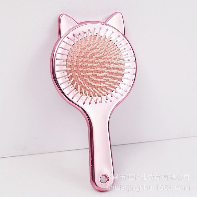 Cute Cartoon Cat Massage Hair Comb with Elastic Grip
