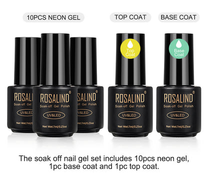 ROSALIND Gel Nail Polish Set - 12 Bottles
