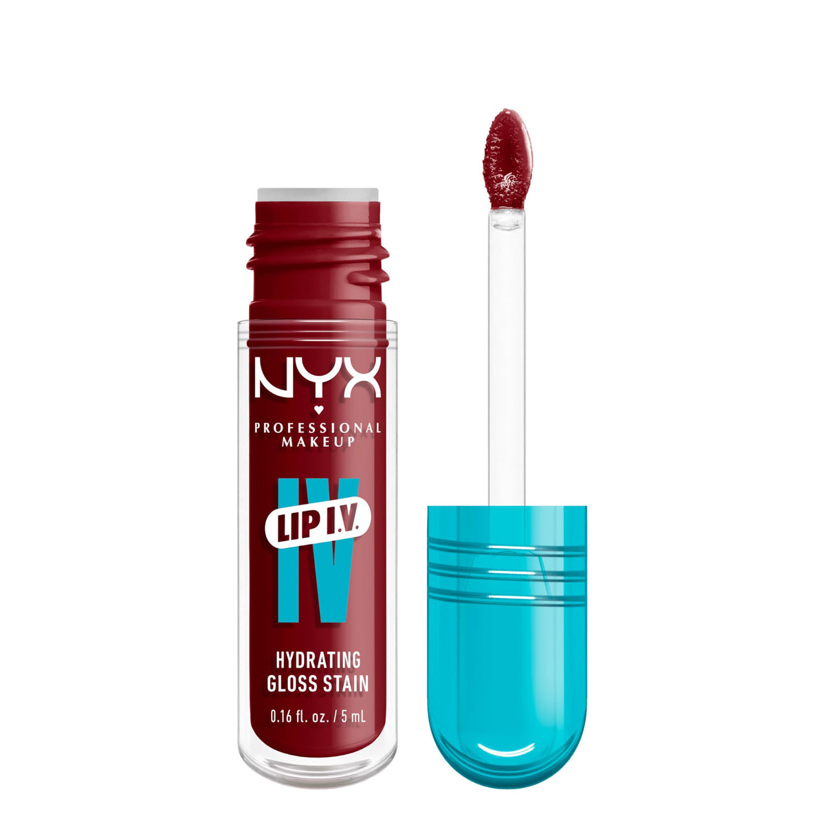 NYX PROFESSIONAL MAKEUP Lip IV Hydrating Gloss Serum Lip Stain with 12HR Hydration - Cranberry Splash (Red Lip Gloss)