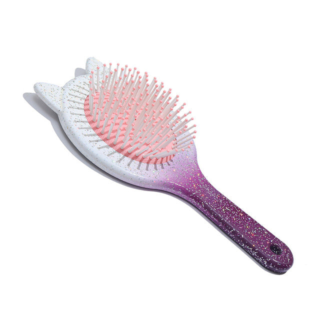 Cute Cartoon Cat Massage Hair Comb with Elastic Grip